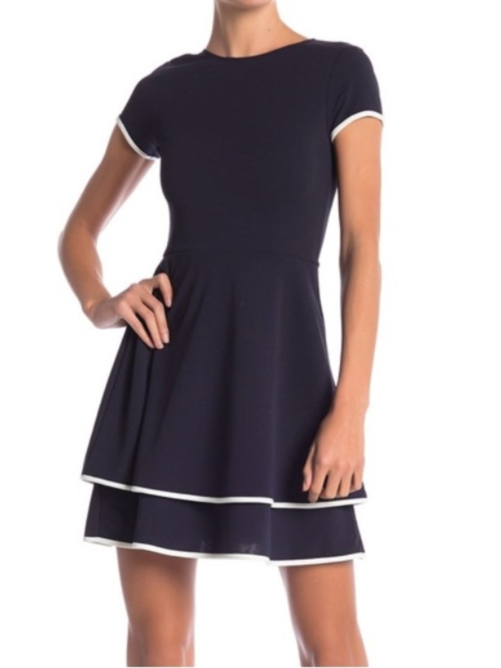 love...ady Black Dress with Pink Label Detail